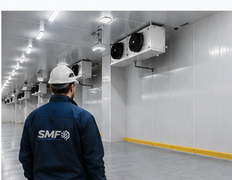 Especialistas trabajando en infraestructura frigorífica